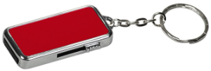 3/4" x 1 1/2" x 1/4" 8GB Red/Silver Metal USB Flash Drive with Keychain
