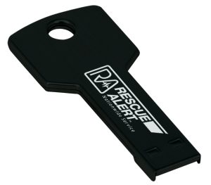 2 1/4" 8GB Black Laserable Key Flash Drive
