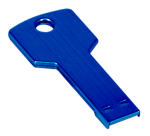 2 1/4" 8GB Blue Laserable Key Flash Drive