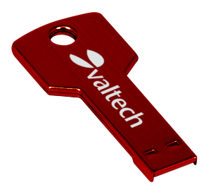 2 1/4" 8GB Red Laserable Key Flash Drive