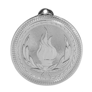 2" Bright Silver Victory Laserable BriteLazer Medal