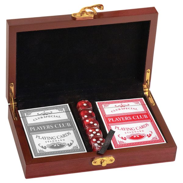 Rosewood Finish Card and Dice Set