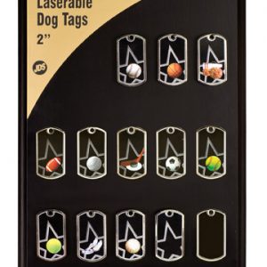 2" Black/Silver Laserable Star Dog Tag Display Set