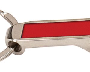 2 1/2" Red Laserable Bottle Opener Keychain