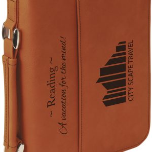 6 3/4" x 9 1/4" Rawhide Leatherette Book/Bible Cover with Handle & Zipper