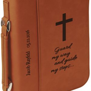 7 1/2" x 10 3/4" Rawhide Leatherette Book/Bible Cover with Handle & Zipper