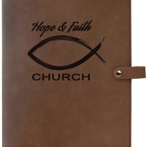 8 3/4" x 11" Dark Brown Leatherette Book/Bible Cover with Snap Closure