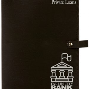 8 3/4" x 11" Black/Silver Leatherette Book/Bible Cover with Snap Closure