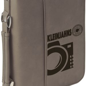 6 3/4" x 9 1/4" Gray Leatherette Book/Bible Cover with Handle & Zipper