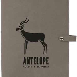 8 3/4" x 11" Gray Leatherette Book/Bible Cover with Snap Closure
