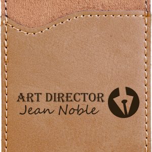 Light Brown Laserable Leatherette Phone Wallet