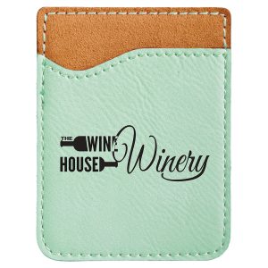 Teal Laserable Leatherette Phone Wallet