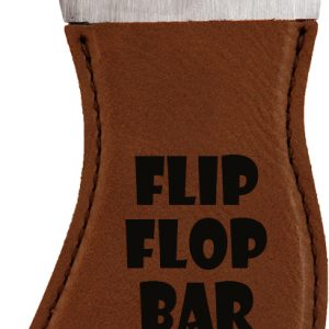 Dark Brown Laserable Leatherette Foot Shaped Bottle Opener with Magnet
