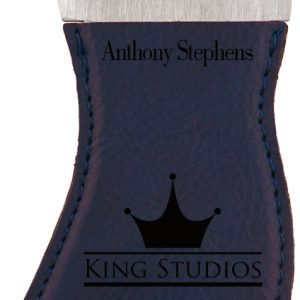 Blue Laserable Leatherette Foot Shaped Bottle Opener with Magnet