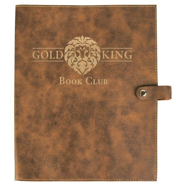 8 3/4" x 11" Rustic/Gold Leatherette Book/Bible Cover with Snap Closure