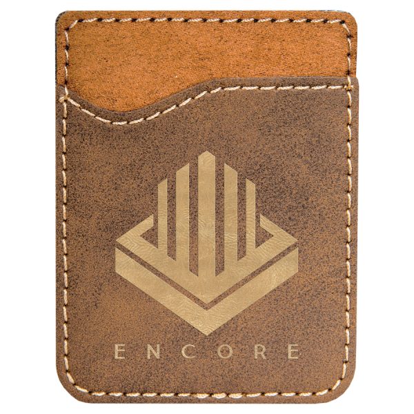 Rustic/Gold Laserable Leatherette Phone Wallet