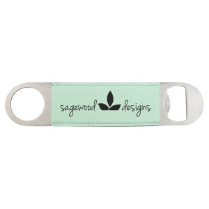 1 1/2" x 7" Teal Laserable Leatherette Bottle Opener