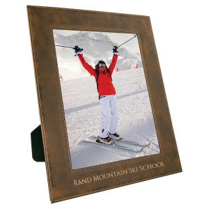 8" x 10" Rustic/Gold Laserable Leatherette Photo Frame
