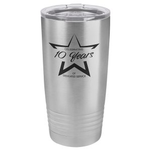 Polar Camel 20 oz. Stainless Steel Ringneck Vacuum Insulated Tumbler w/Clear Lid