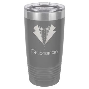 Polar Camel 20 oz. Dark Gray Ringneck Vacuum Insulated Tumbler w/Clear Lid