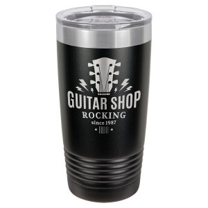 Polar Camel 20 oz. Black Ringneck Vacuum Insulated Tumbler w/Lid & Silver Ring