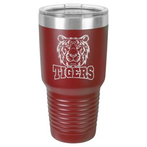 Polar Camel 30 oz. Maroon Ringneck Vacuum Insulated Tumbler w/Clear Lid