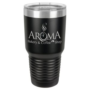 Polar Camel 30 oz. Black Ringneck Vacuum Insulated Tumbler w/Lid & Steel Ring