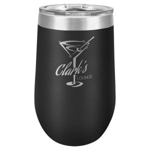 Polar Camel 16 oz. Black Vacuum Insulated Stemless Tumbler w/Lid