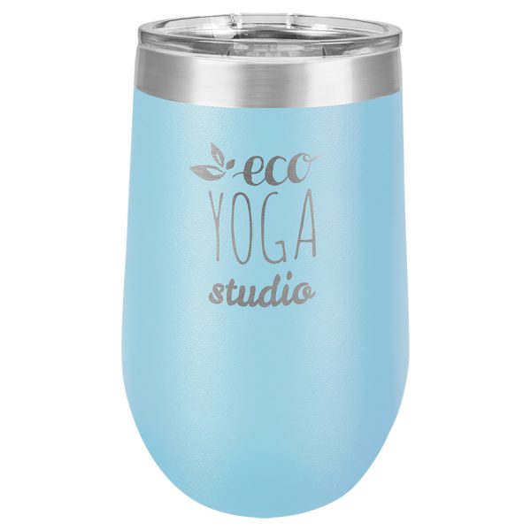 Polar Camel 16 oz. Light Blue Vacuum Insulated Stemless Tumbler w/Lid