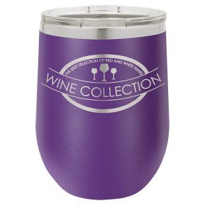 Polar Camel 12 oz. Matte Purple Vacuum Insulated Stemless Wine Glass w/Lid