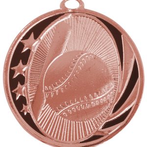 2" Bright Bronze Baseball/Softball Laserable MidNite Star Medal