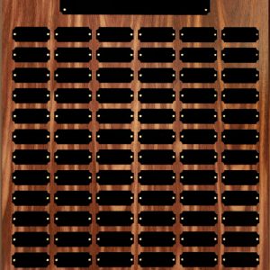 84 Black Plate Walnut Finish Completed Perpetual Plaque