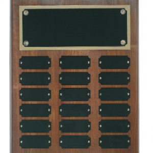 18 Plate Genuine Walnut Completed Perpetual Plaque